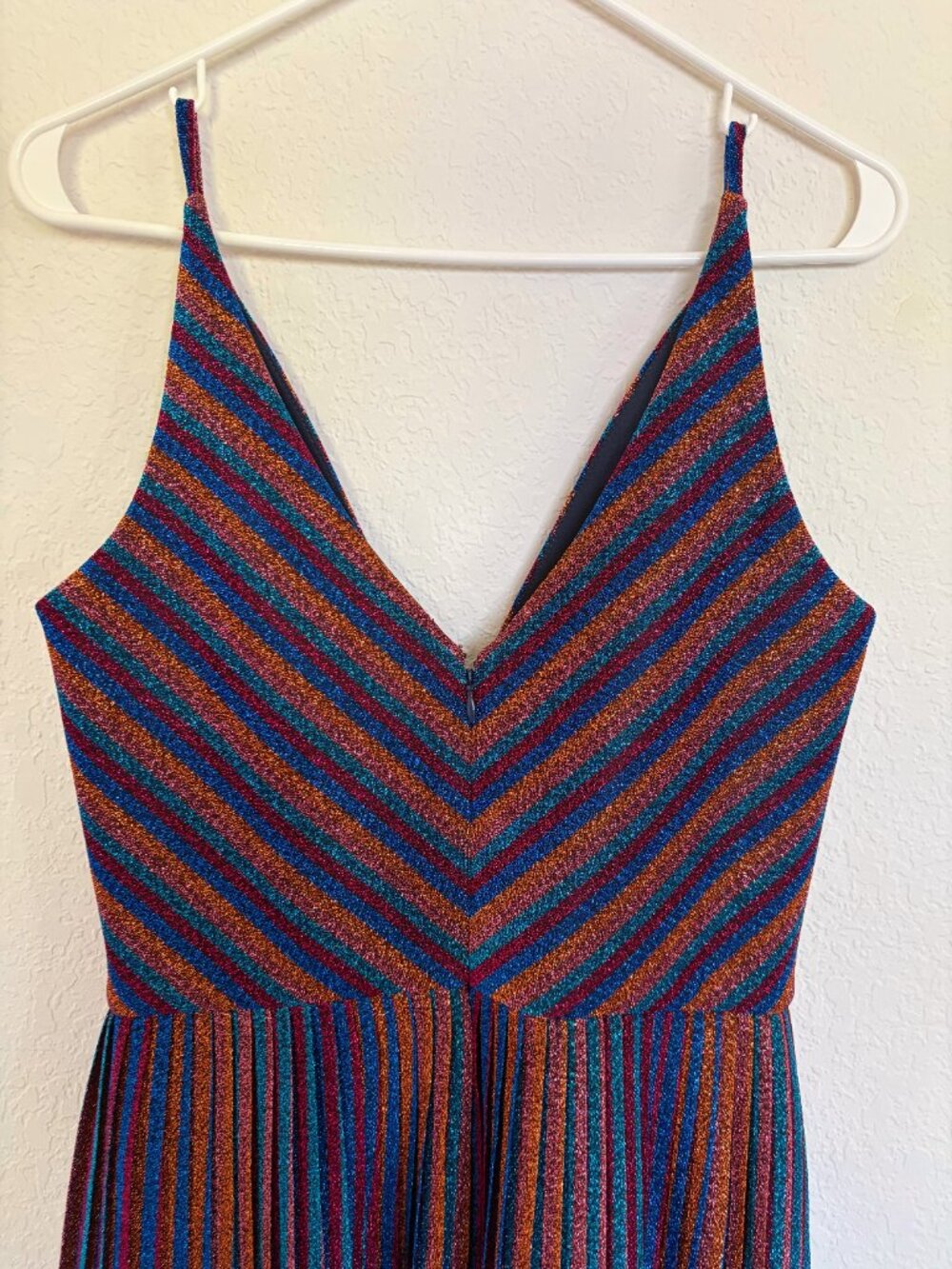 Dress the Population Metallic Rainbow Strip Hayley Dress, M - Picture 4 of 6